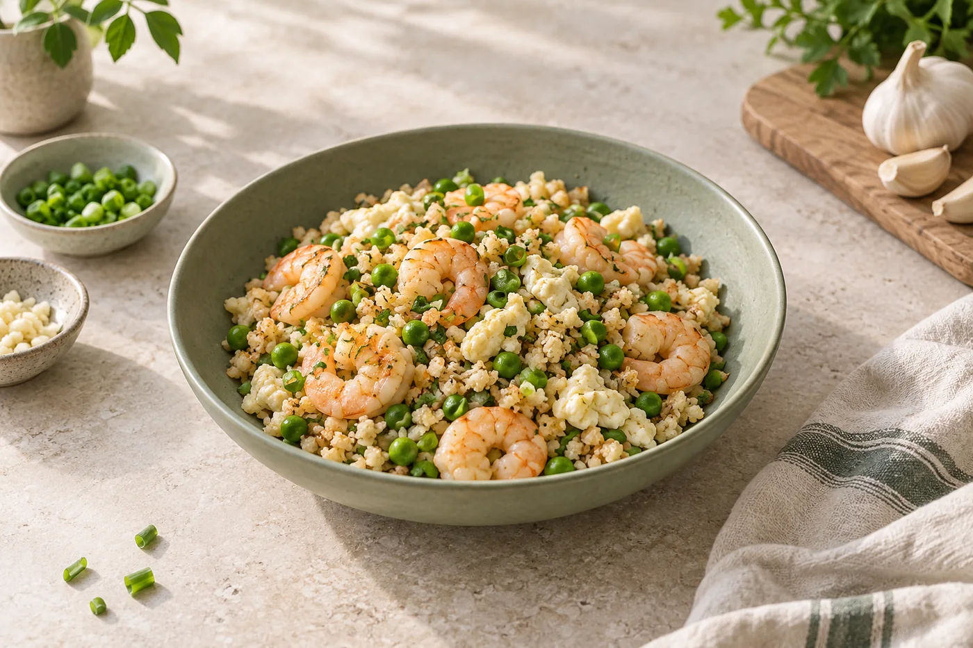 Shrimp cauliflower fried rice