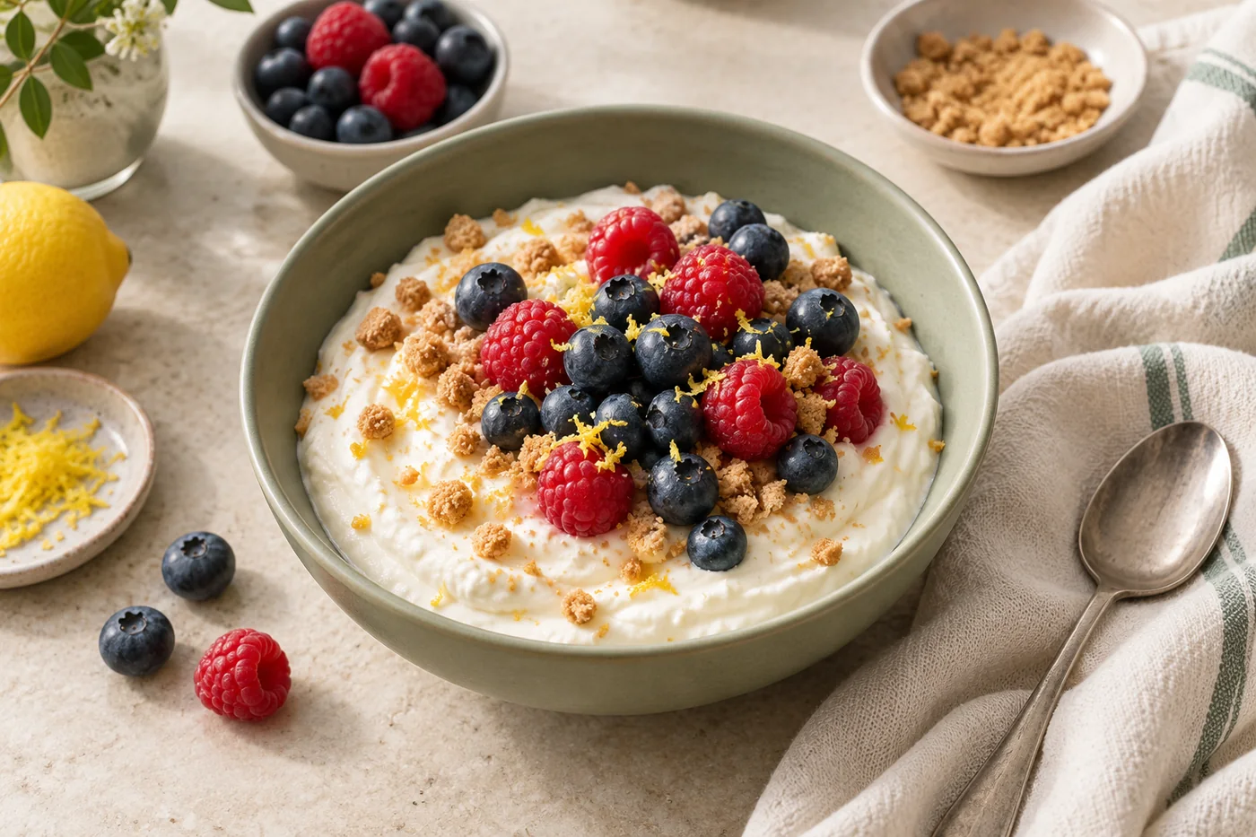 Skyr berry cheesecake bowl